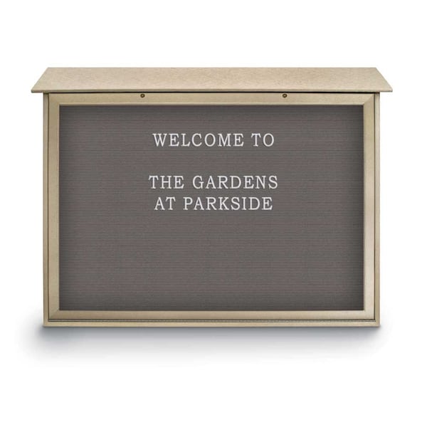 Outdoor Enclosed Combo Board, 48"x36", Black Frame/Grey & Medium Grey